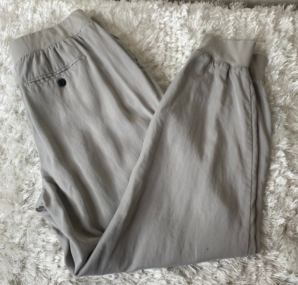 ATM Light Gray Tan Cargo Joggers Sz Large 100% Tencel